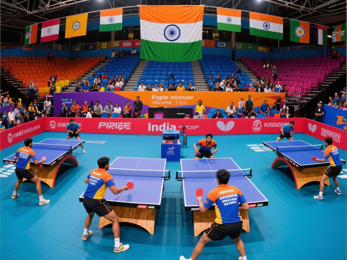 Elite Ping Pong India Tour Cover Elite Ping Pong India Tour game cover showing Indian players in action